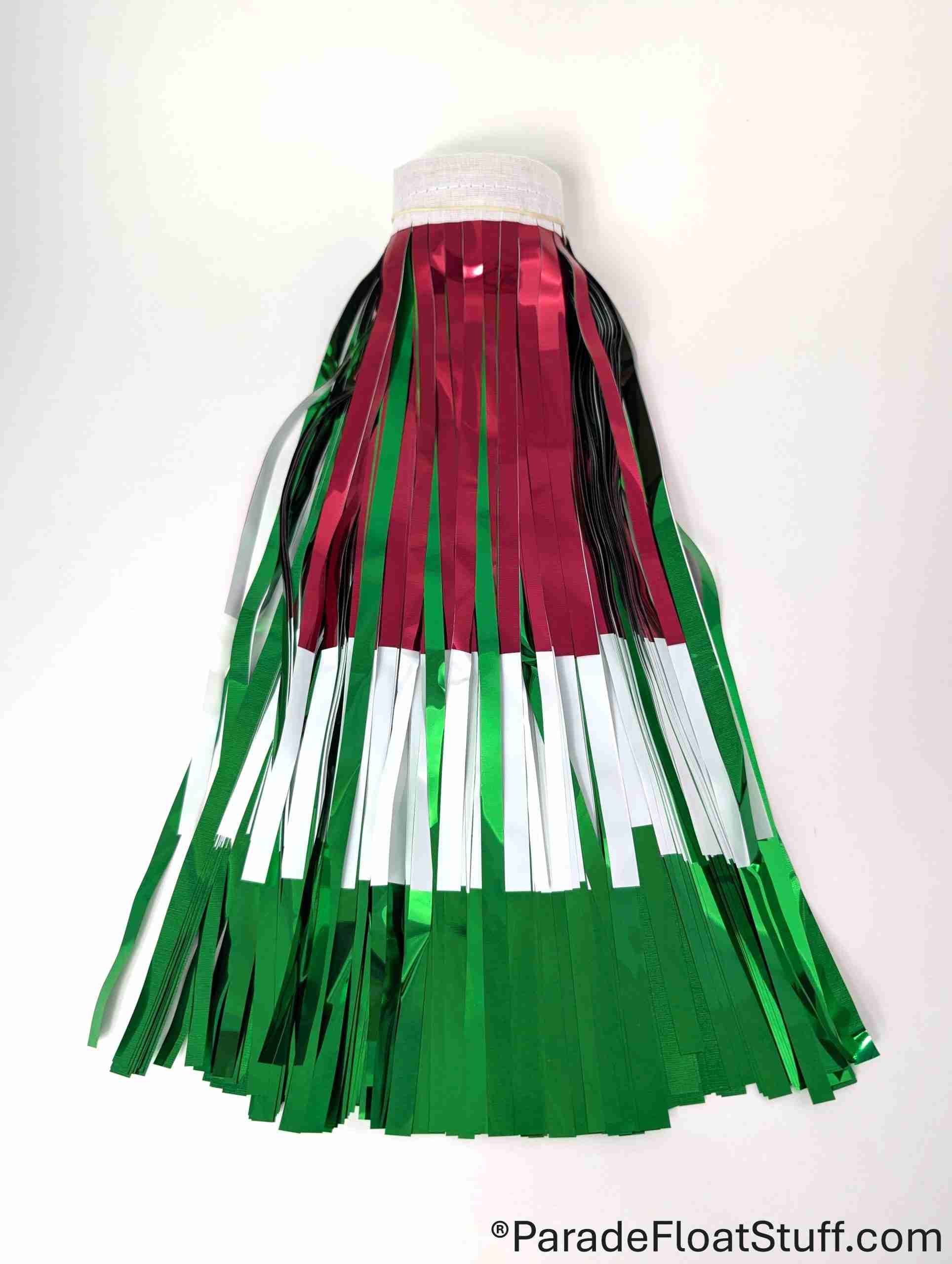 3-Ply Red/White/Green Fringe 14" drop X 10' (Red is top layer. Limited supply available.)