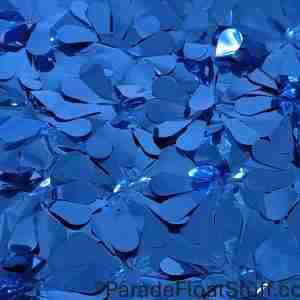 Blue Metallic Floral Sheeting 5 Yard Roll (15 feet)