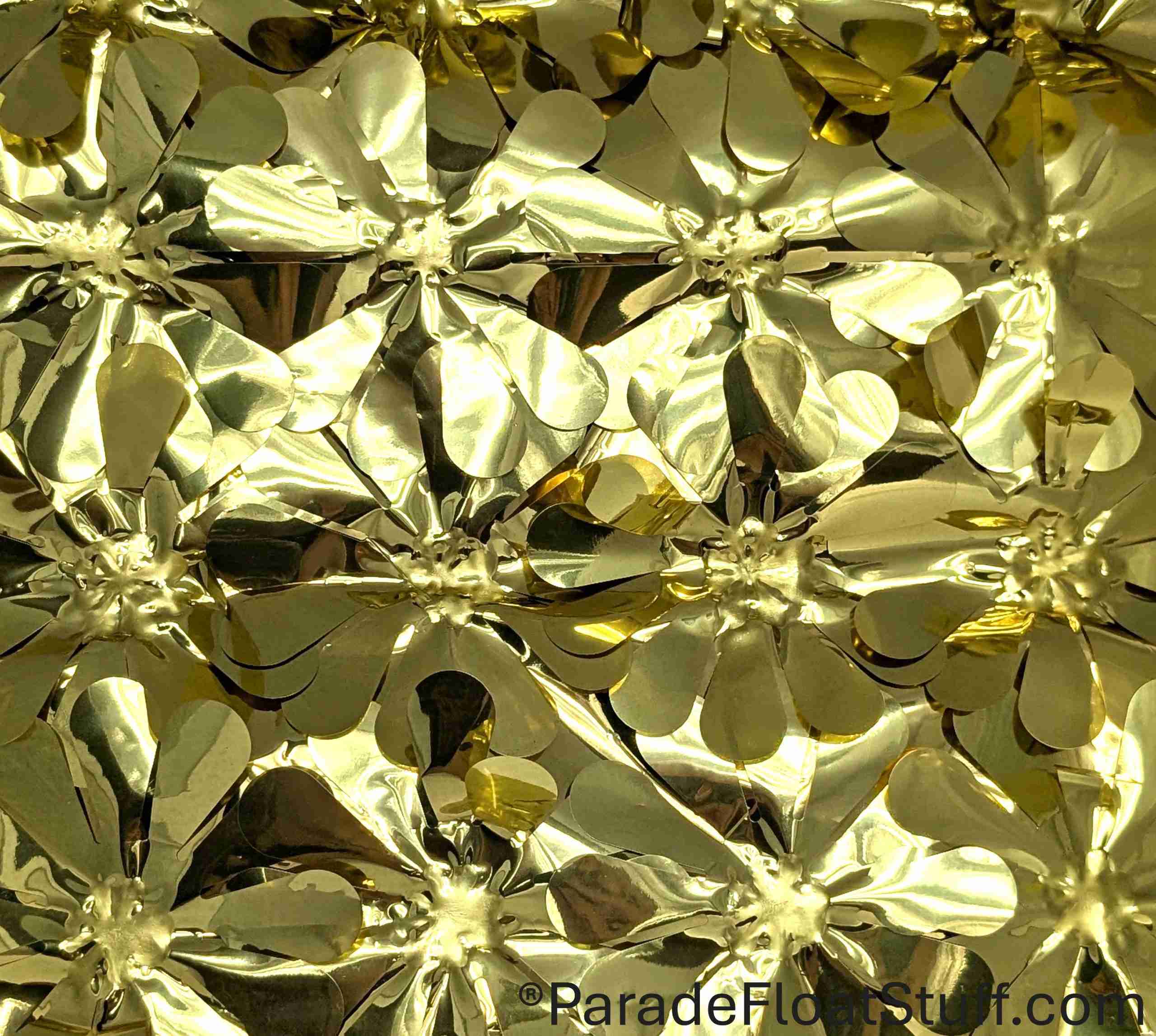 Gold Metallic Floral Sheeting 5 Yard Roll (15 feet)