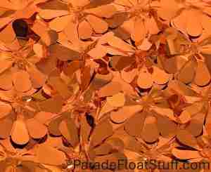 Orange Metallic Floral Sheeting 5 Yard Roll (15 feet)