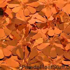 Orange Metallic Floral Sheeting, priced per yard