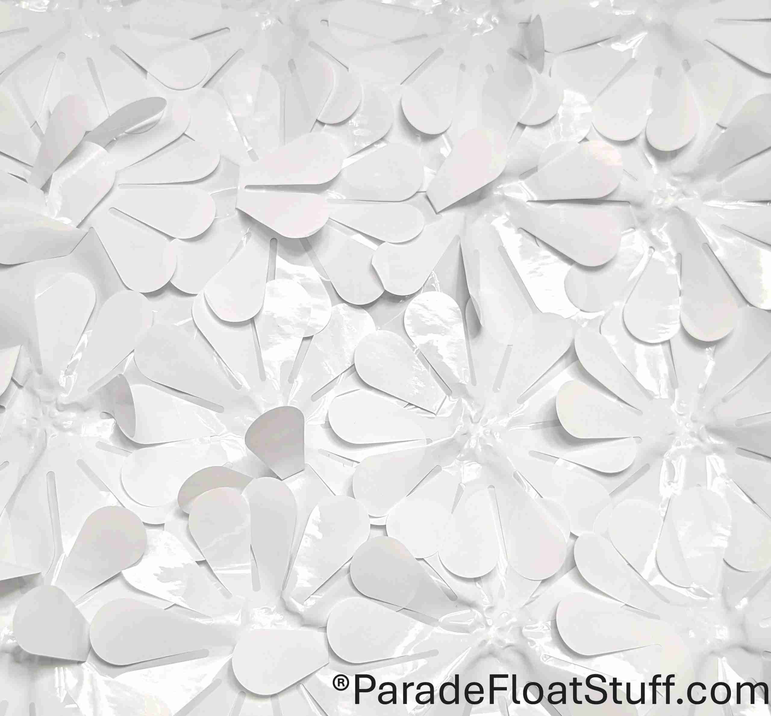 White Floral Sheeting 5 Yard Roll (15 feet)