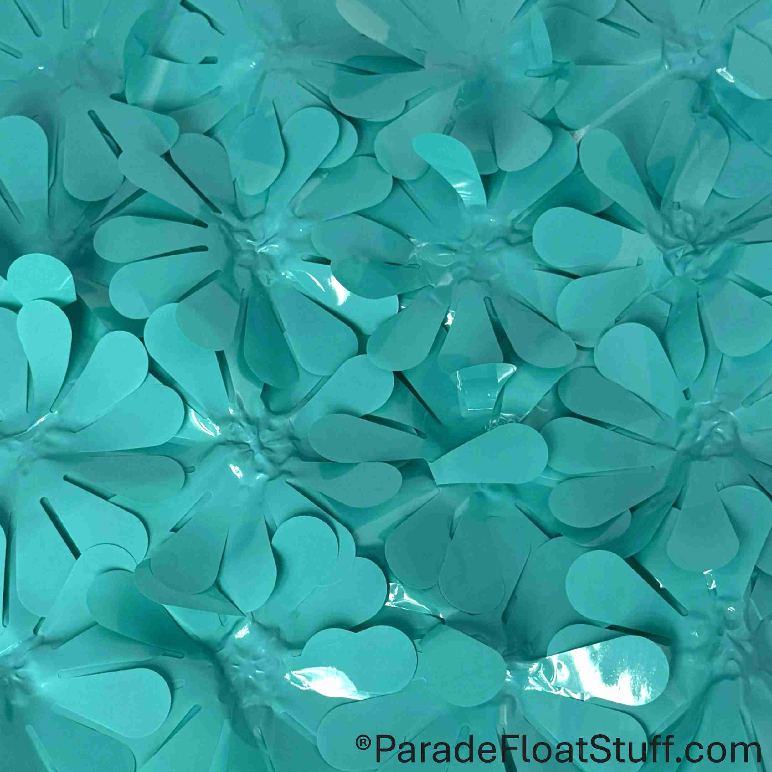 Teal Vinyl Floral Sheeting 5 Yard Roll (15 feet)