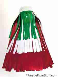 3- Ply Green/White/Red Metallic Fringe 14” X 10’
