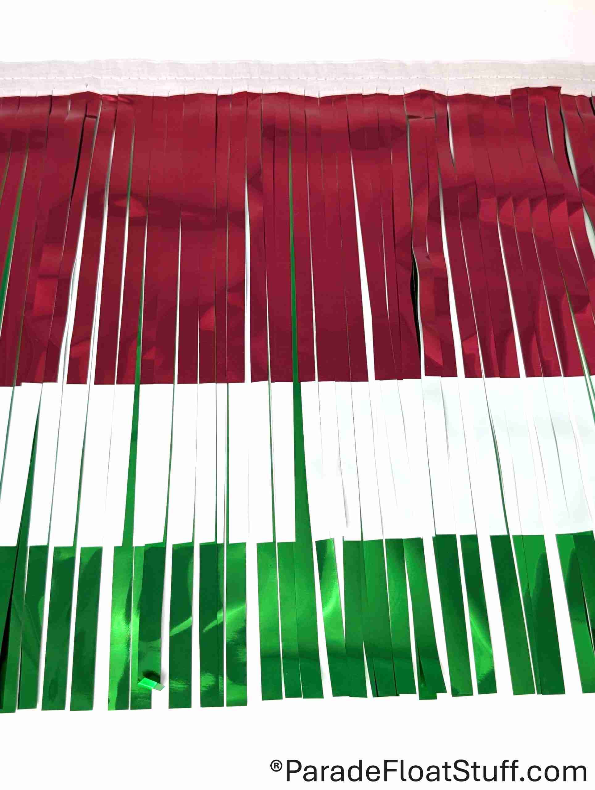 3-Ply Red/White/Green Fringe 14" drop X 10' (Red is top layer. Limited supply available.) - Image 2
