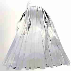 2-Ply Fringe Silver Metallic 14" drop X 10'