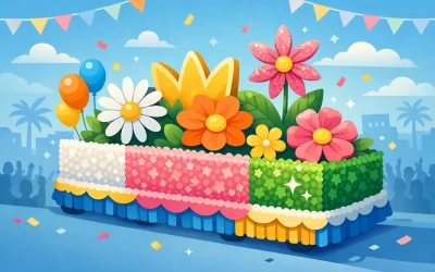 Floral Sheeting for Parade Floats That Pop