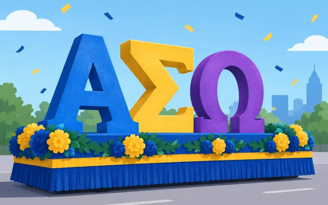 Foam Greek Letters for Parade Floats and Events