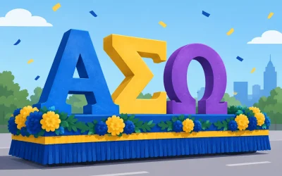 Foam Greek Letters for Parade Floats and Events