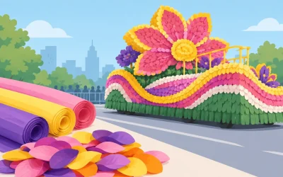 What Is Petal Paper/Floral Sheeting for Parade Float Decorating?