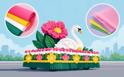 Floral Sheeting vs Tissue Paper for Parade Floats